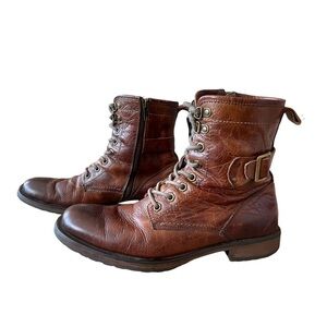 Aston Grey Rockcastle Distressed Brown Leather Boots Size 8